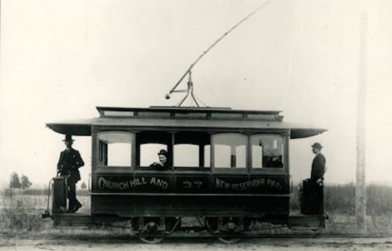 A circa-1895 streetcar in Richmond, VA