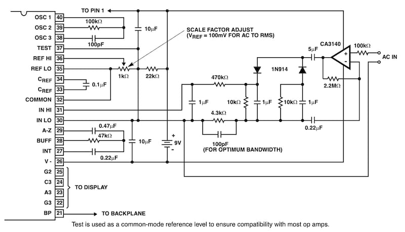 An AC-DC converter with the ICL7106