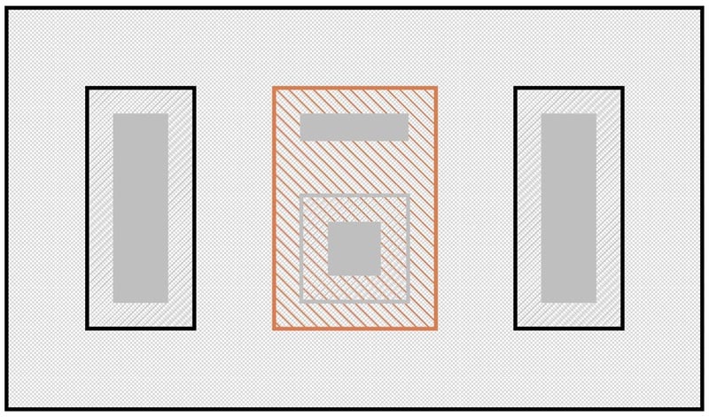 Two collector contacts in an NPN transistor can act as a cross-under.
