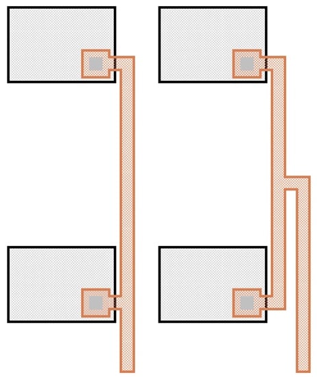 Proper connection (on the right) and improper connection (on the left) for matching devices.
