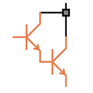 The Darlington pair—two bipolar transistors connected together that
function as one