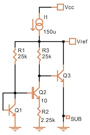 Bob Widlar’s bandgap voltage reference schematic diagram