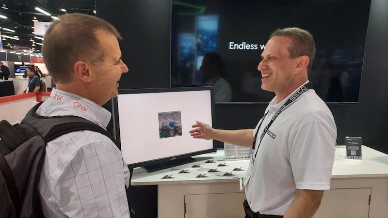 EETech's VP of engineering and content Dale Wilson with Seco rep