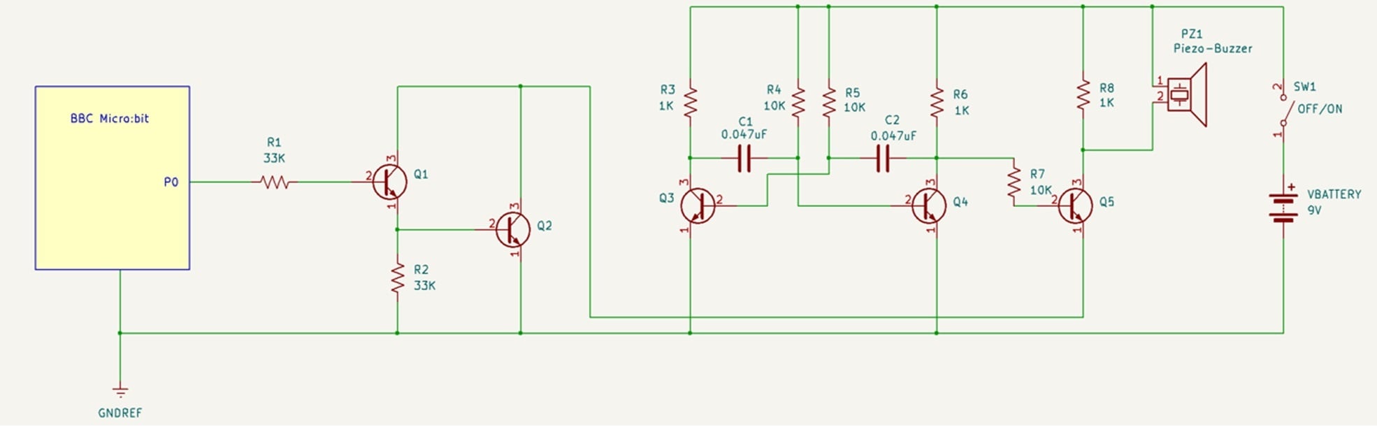 Schematic for the Remixed Brightness Alarm.