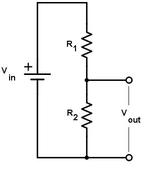 Simple voltage divider circuit. All About Circuits image.