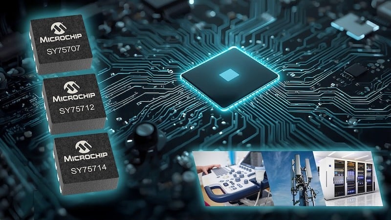 Microchip’s SY757xx family of 1.2V-output LVCMOS clock buffers. Image used courtesy of Microchip.