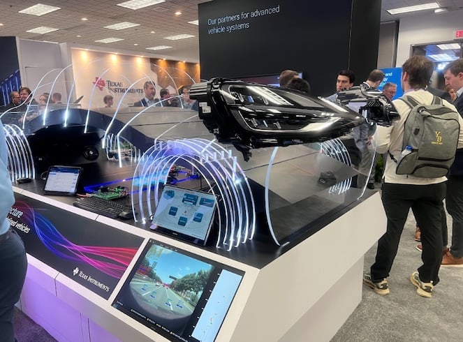 Texas Instrument’s automotive technology display at CES 2026.