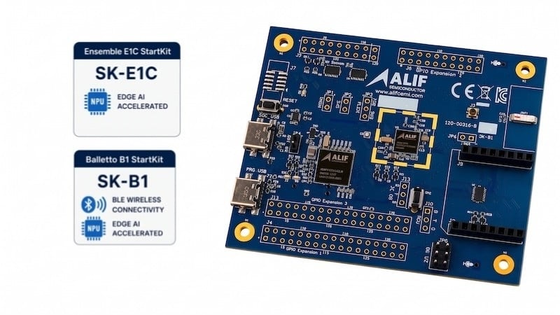 The two new StartKit boards are designed to make it easy for engineers to develop battery-powered AI edge devices.