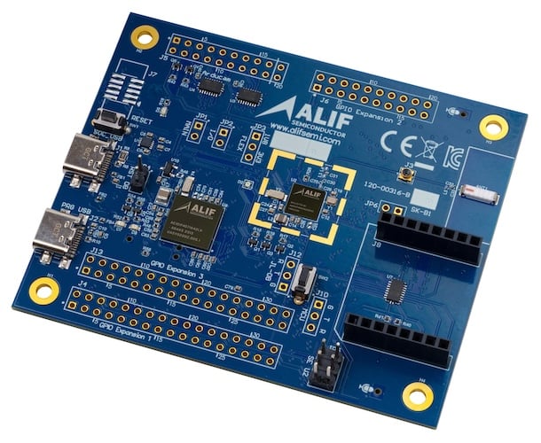 The Balletto B1 StartKit (SK-B1) sports the AI-enabled Balletto B1 MCU with BLE wireless connectivity.