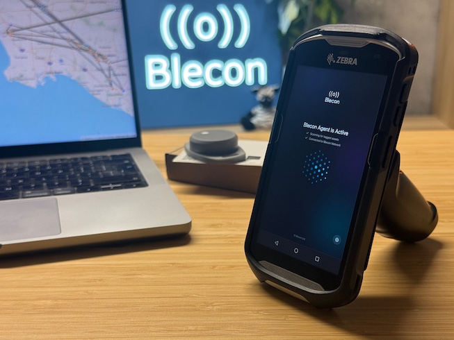 Blecon Agent running on a Zebra device