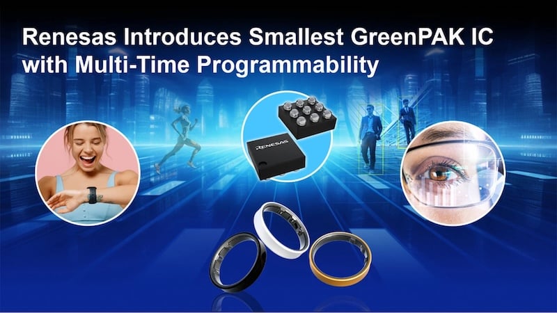 Recently announced, the SLG46801 is Renesas’ smallest configurable GreenPAK IC with multi-time programmability.