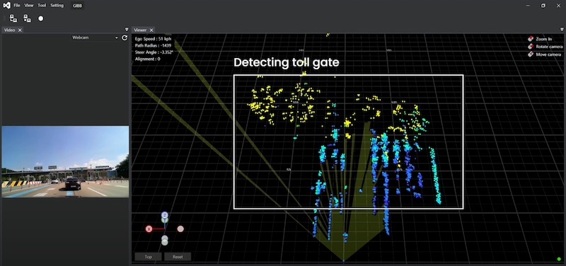 4D imaging radar enhances the ability to do analysis such as detecting toll gates. (Click on image to enlarge)