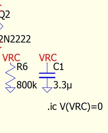 To add an initial condition, just type a .ic statement.