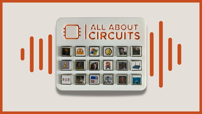 Kristijan's custom soundboard, complete with a stylish All About
Circuits case.