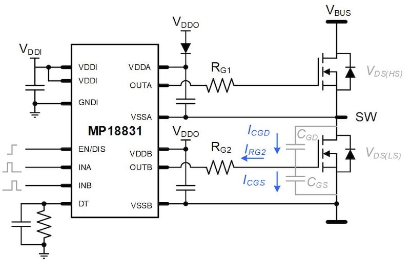 Figure 2. SiC MOSFETs in a half-bridge configuration.