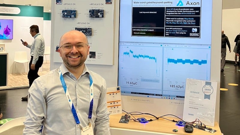 At Embedded World, Nordic’s Sam Presley spoke All About Circuits about the nRF54LM20B. The SoC integrates Nordic’s Axon NPU to enable real-time edge AI processing directly on battery-powered devices.