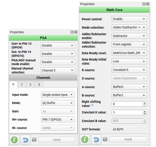 PGA and Math core configuration