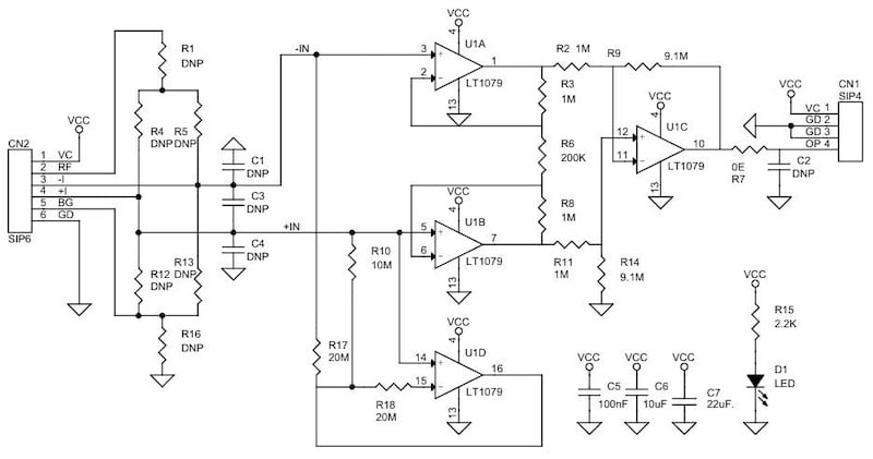 Figure 2. Schematic of the Instrumentation Amplifier with Bias Current
Cancellation.