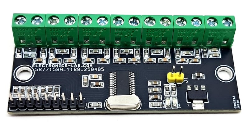 Figure 1. The assembled 10-Channel 32-Bit ADC Converter board, built
around the ADS1262.