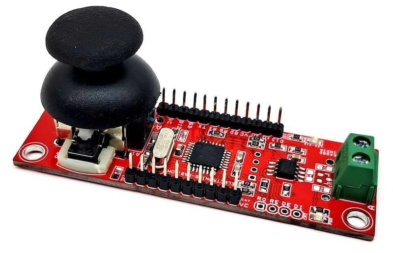 Figure 1. The assembled RS-485 joystick interface board.