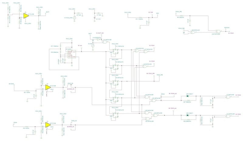 Analog and discrete logic power-sequencing schematic