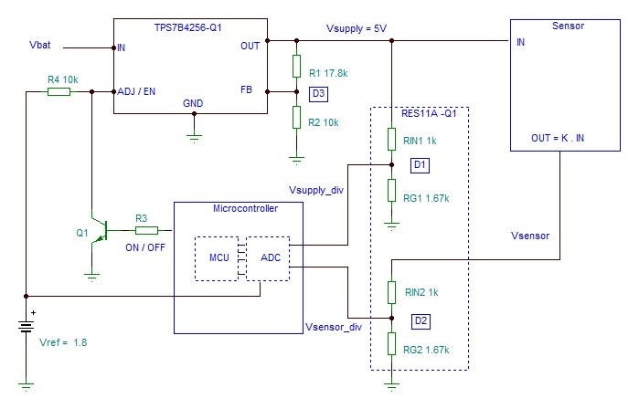 Schematic of proposed data-acquisition system where Vsupply≠ Vref.