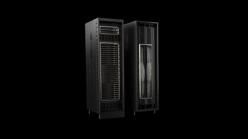 The GB200 NVL72 server with up to 36 GB200 superchips
