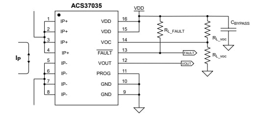 Typical application circuit of the ACS37035