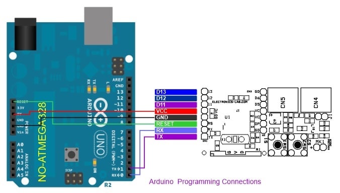 Figure 4. Arduino programming connections.