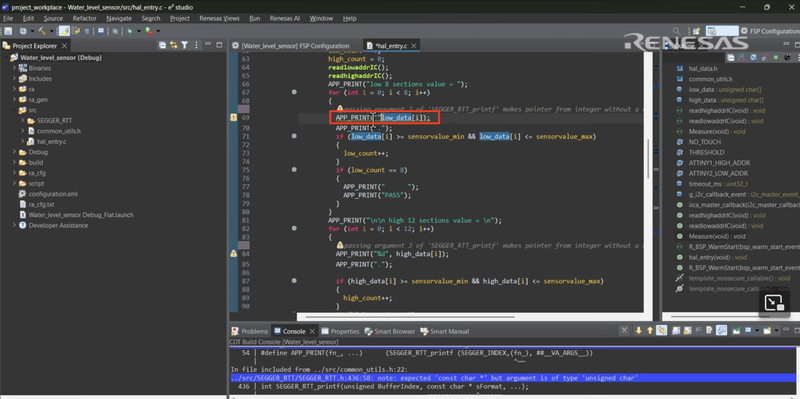 Appending [i] to low_data in the APP_PRINT call resolves the format specifier warning.
