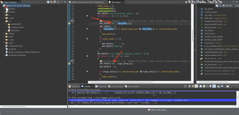 The compiler flags the APP_PRINT calls where the array index is missing.