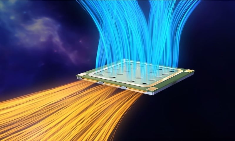 Airflow generated by the μCoolingTM fan-on-a-chip.