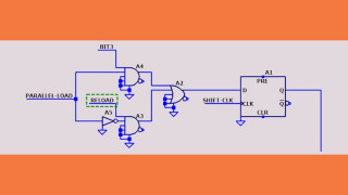 Moving Data Through an LTspice Parallel-Load Shift Register