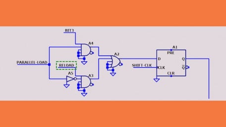 Moving Data Through an LTspice Parallel-Load Shift Register