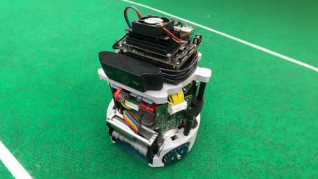 Autonomous Robot Takes to the Soccer Field to Aim, Pass, and Score