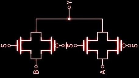 Implementing Multiplexers with Pass-Transistor Logic